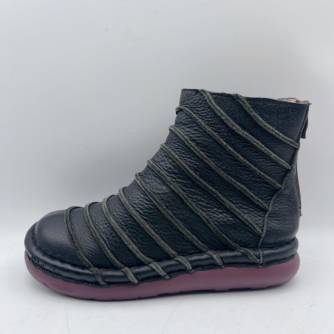 大人気❗️Estacion エスタシオン サイドジップ 黒 ショートブーツ L