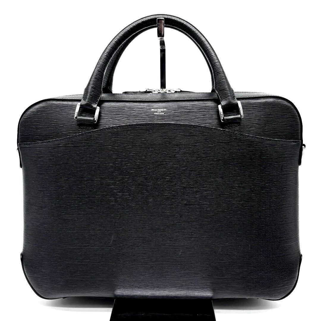 ✨極美品✨タグ付✨ペッレモルビダ　キャピターノ　2way　B4可　保存袋付き　黒