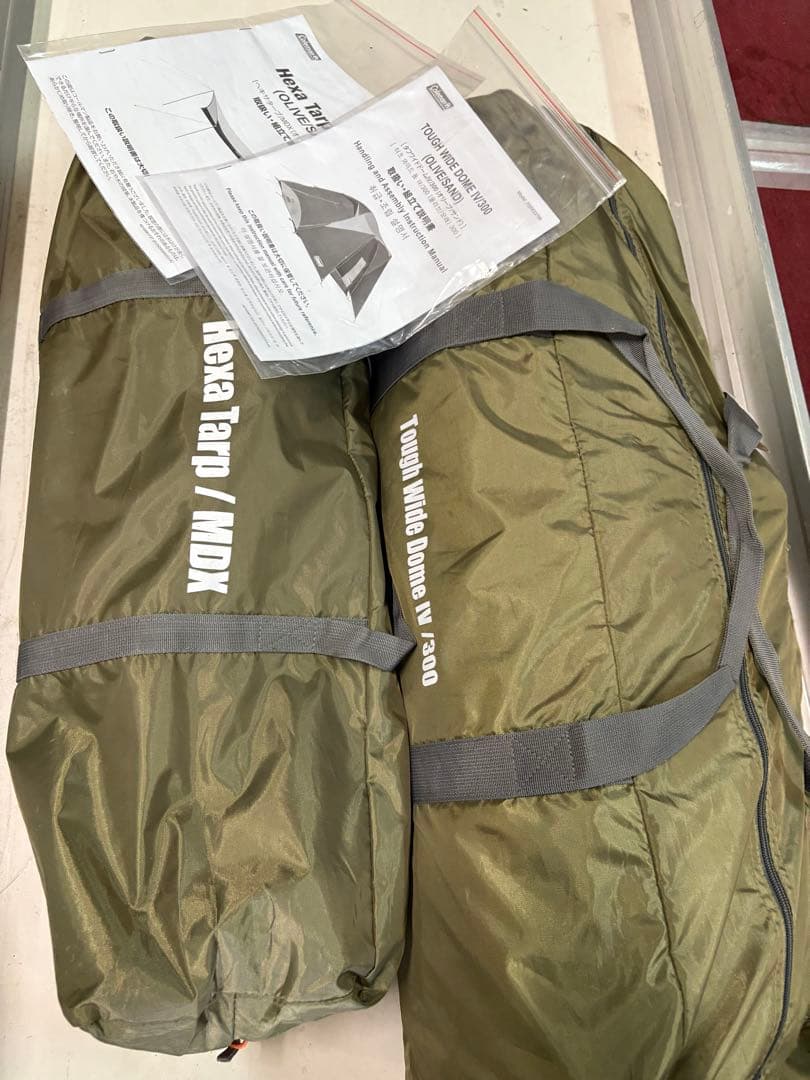 ② 【展示美品】タフワイドドームIV/300 ヘキサセット オリーブ ファミリー