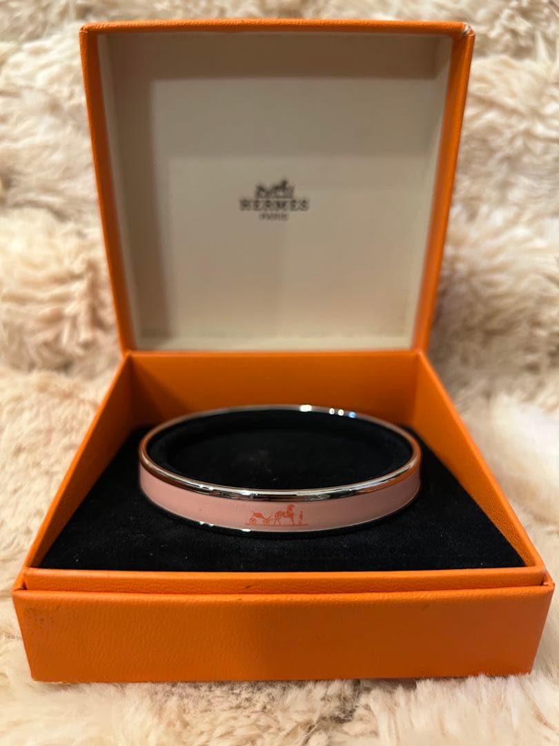 値下げ！早い者勝ち！【美品】エルメス　エマイユ　ピンク バングル　ブレスレット