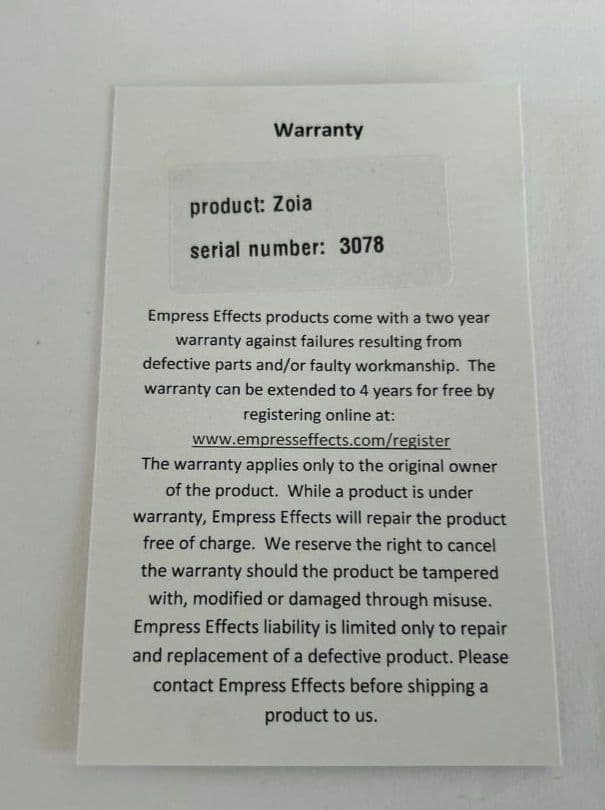 （未使用、開梱済）エンプレスエフェクト 　ZOIAモジュラーペダルシステム