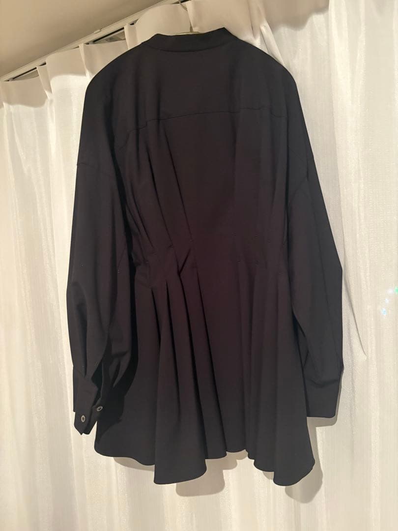 ブラック:LE PHIL ル フィル プリーツ パフスリーブ シャツ ブラウス