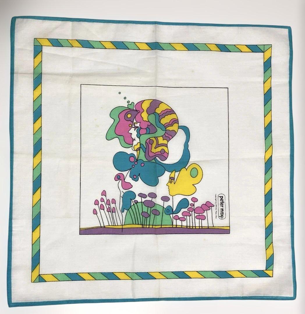 ヴィンテージ ピーター・マックス ビンテージ・ハンカチ 1970年代
