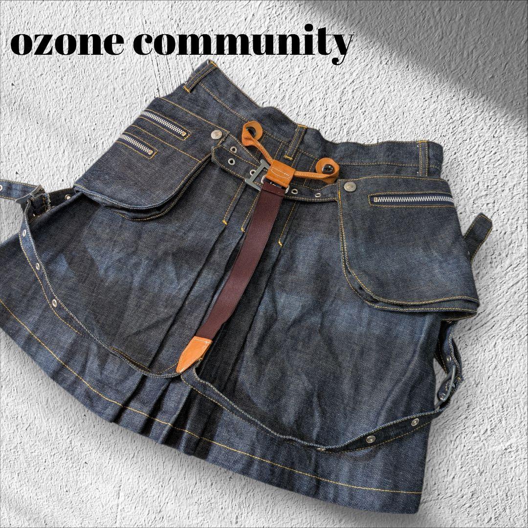 廃盤‼️希少‼️オゾンコミュニティ　デニム　ポケット　サスペンダー　マイクロミニ