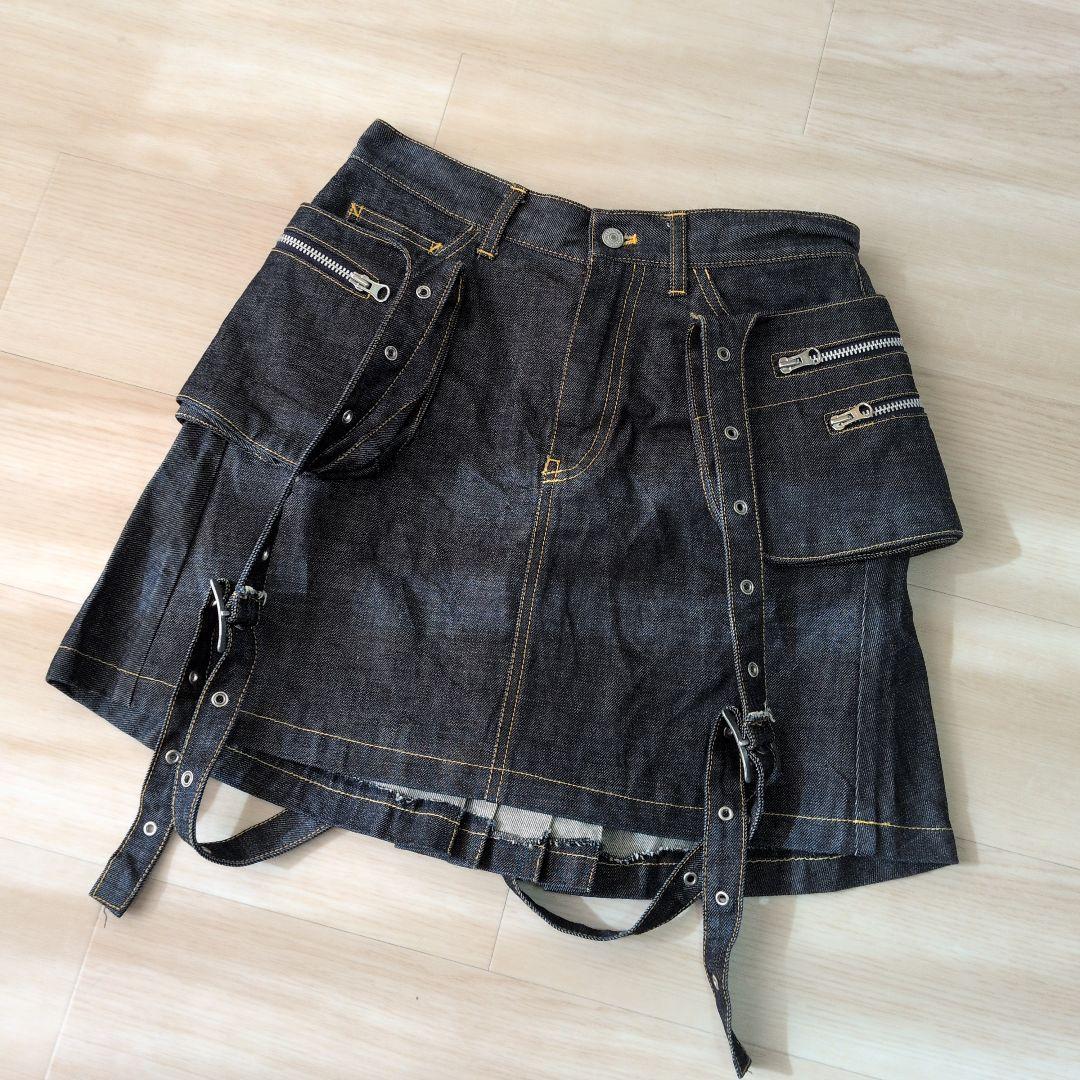 廃盤‼️希少‼️オゾンコミュニティ　デニム　ポケット　サスペンダー　マイクロミニ