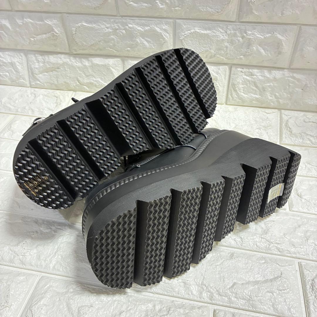 【一回使用】Demonia デモニア 厚底ブーツ 黒25cm US9