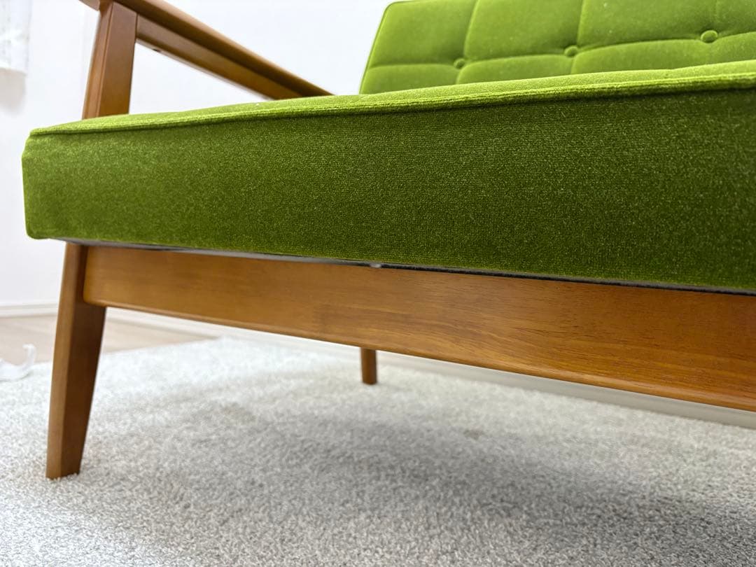 カリモク60 Kチェア　2シーター　モケットグリーン