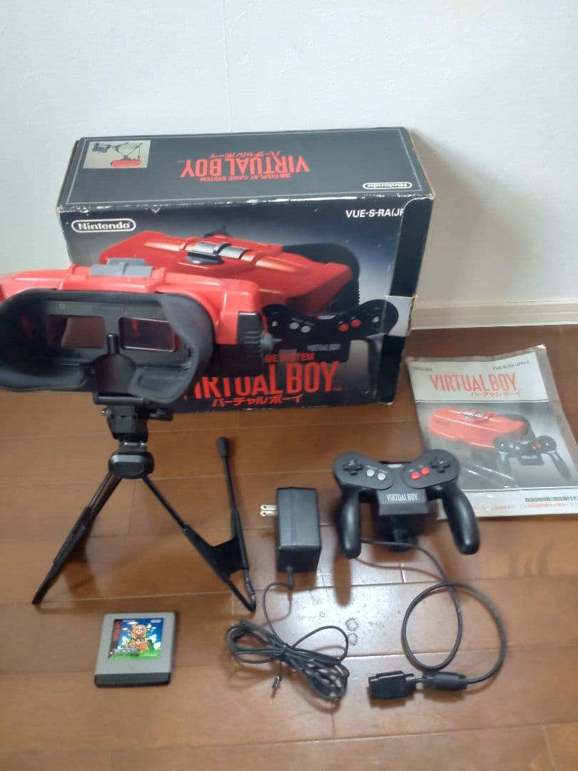 動作確認済 バーチャルボーイ ソフト付き 箱、説明あり ACアダプタ付き