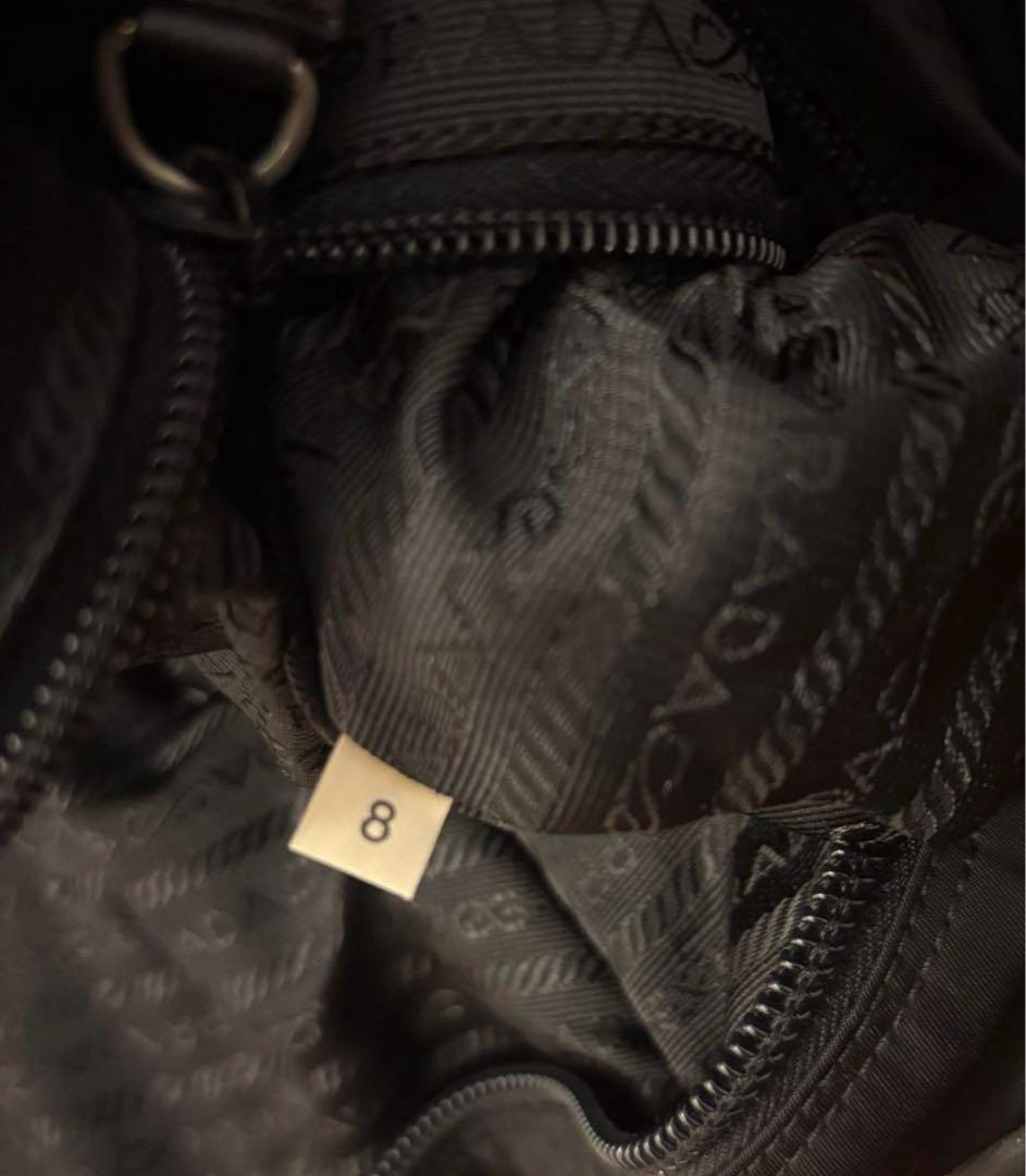 【美品】PRADA プラダ ボストンバッグ ナイロン×サフィアーノ