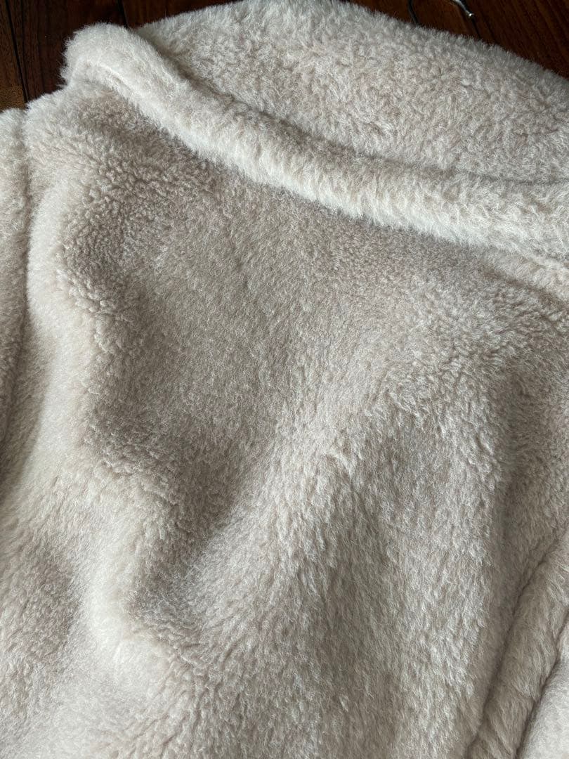【美品】Max Mara テディベアバイカージャケット サンド36