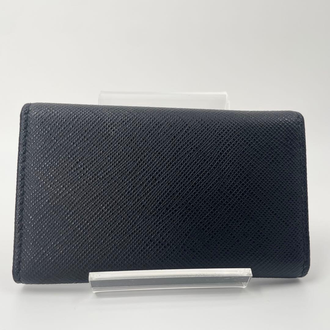 【✨未使用級 現行】プラダ キーケース 三角ロゴ サフィアーノ レザー ブラック