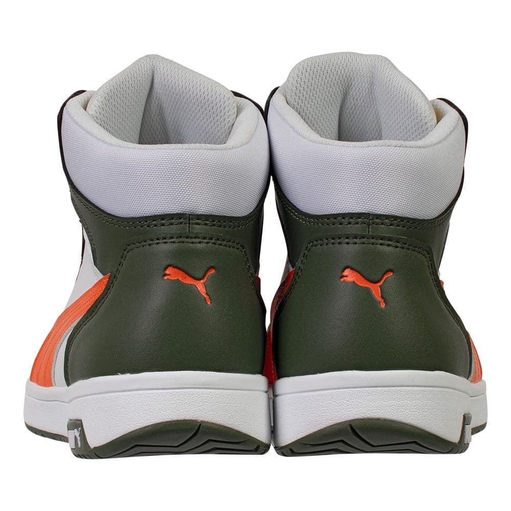 プーマ安全靴#63.222 25.5cmフロントコートホワイト＆グリーンディスク