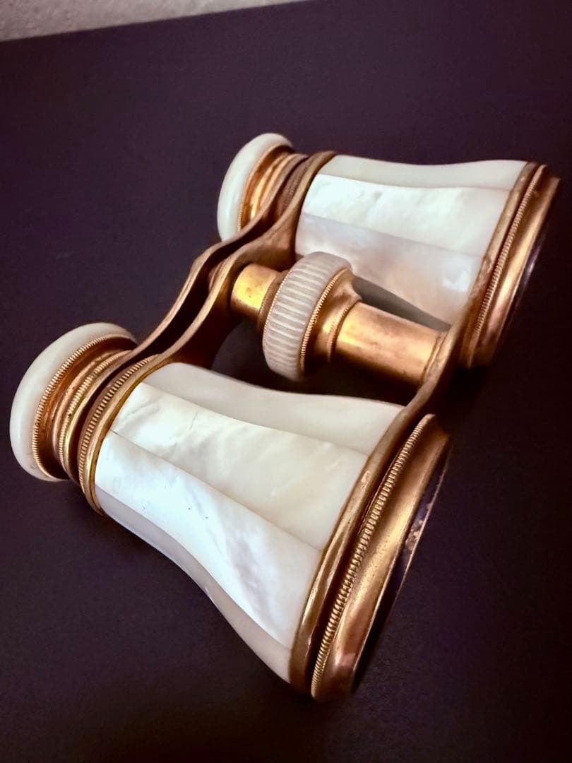 希少　フランス　アンティーク　オペラグラス　マザーオブパール　白蝶貝　双眼鏡