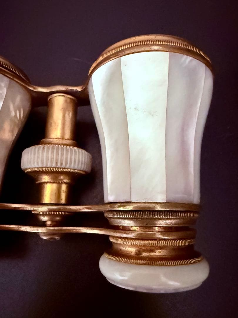 希少　フランス　アンティーク　オペラグラス　マザーオブパール　白蝶貝　双眼鏡