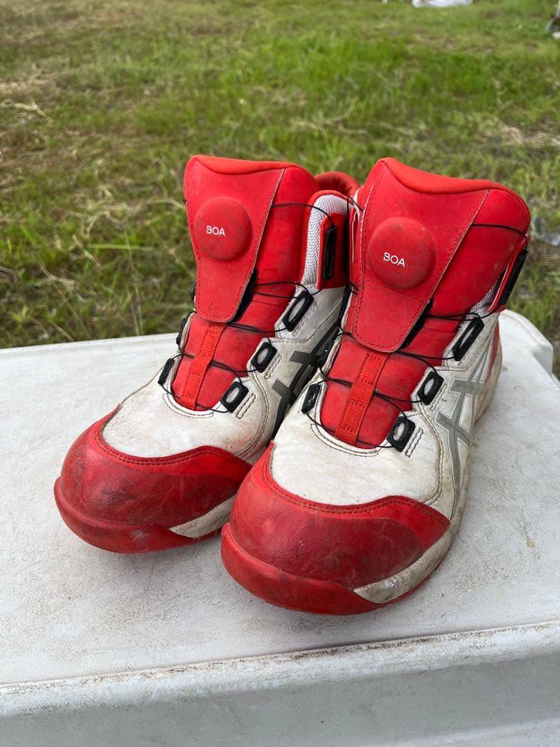 ASICS BOAシステム安全靴 レッド