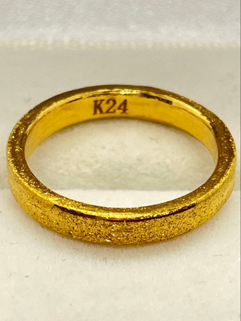 K24 純金 平打ちグロスリング 5.18g指輪 リング 刻印あり ハンドメイド