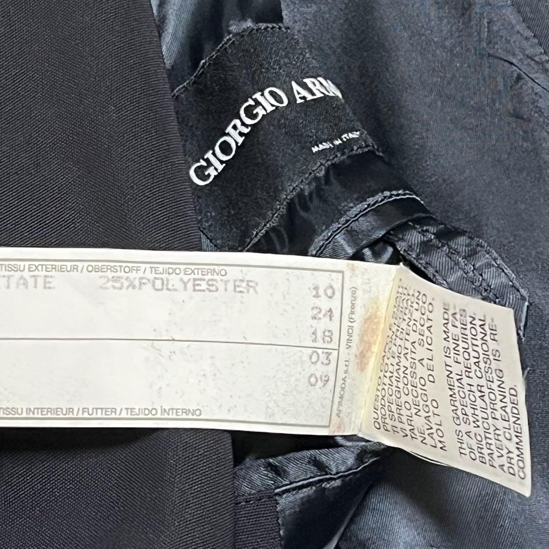 【希少デザイン　L程】ジョルジオアルマーニ　テーラードジャケット　黒タグ　黒色