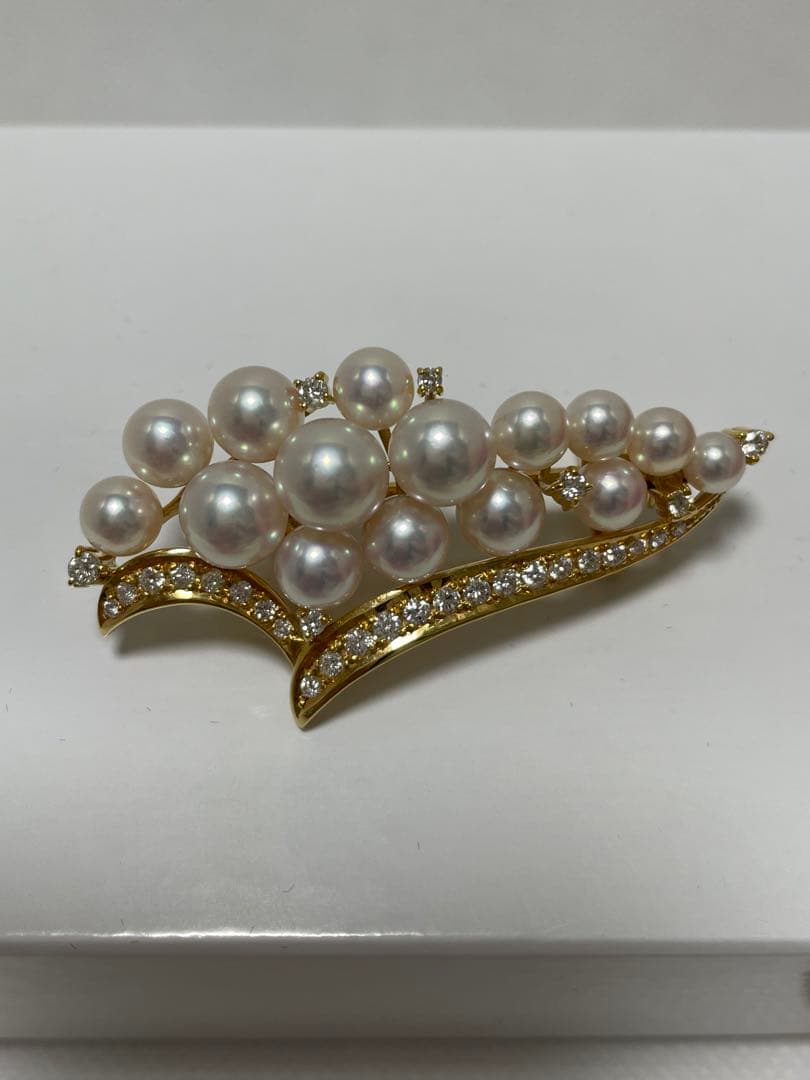 タサキ　0.82ctダイヤ×パール　ブローチと帯留　K18 2WAY 美品