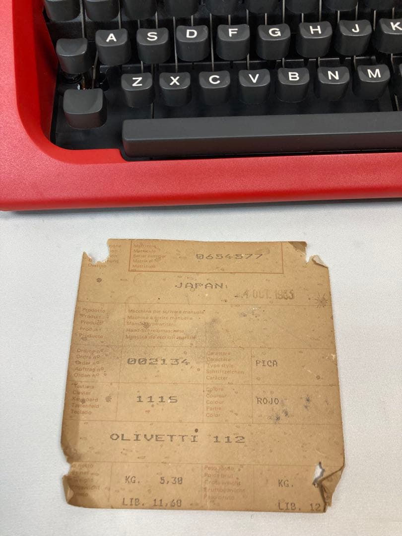 olivetti 112 オリベッティ　タイプライター　新品未使用品