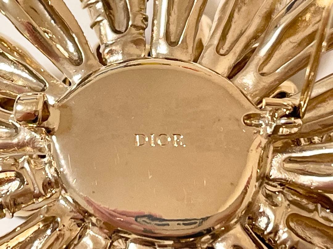 【希少！美品！】Christian Dior フラワー ブローチ ゴールド