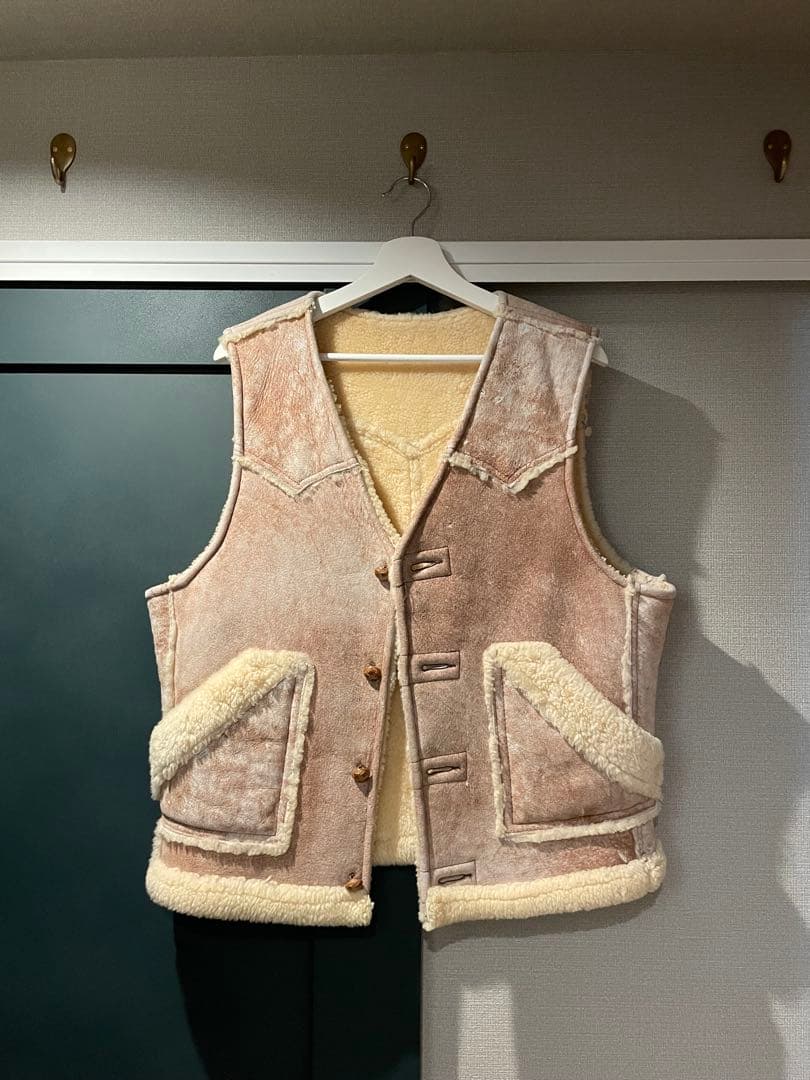 トップス 44 80s Schott N.Y.C. Mouton Leather Vest