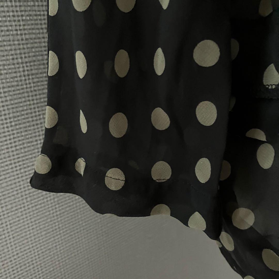 美品 コムデギャルソン シースルー 丸襟 ブラウス 立体リボン AD2013