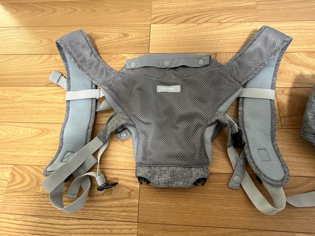 napnap 抱っこひも メッシュ グレー
