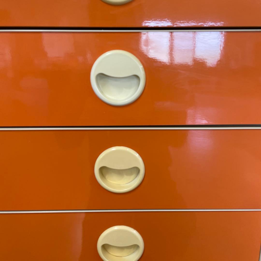 昭和レトロ　タンス　オレンジ　7段