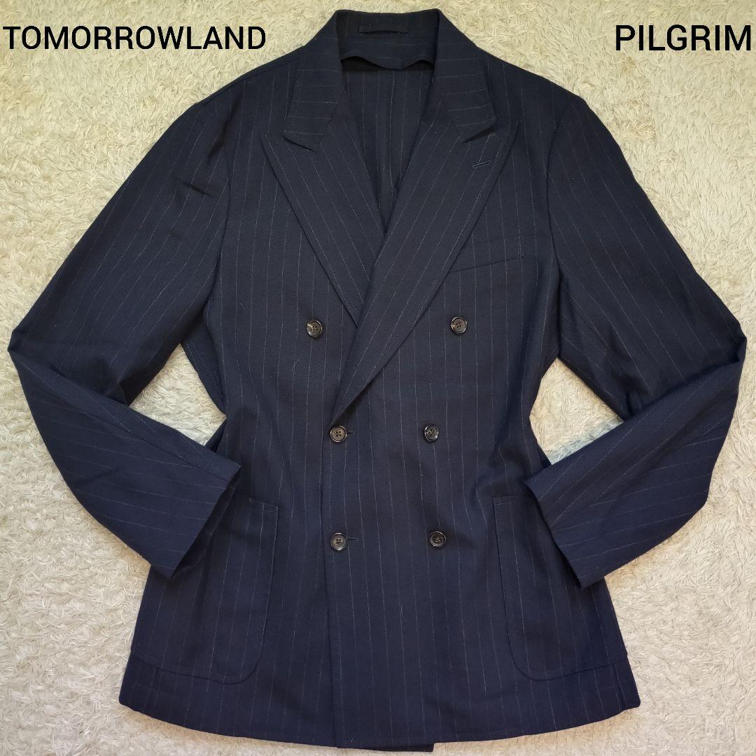 美品⭐トゥモローランド　ピルグリム　テーラードジャケット　ダブル　ネイビー　3L