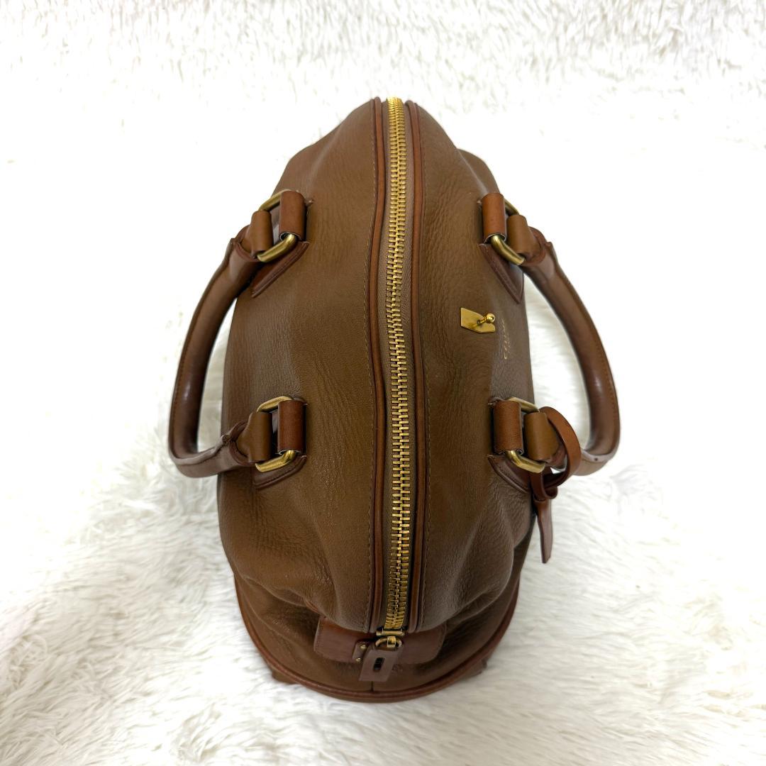 【美品】CELINE セリーヌ ハンドバッグ ボストンバッグ レザー ブラウン