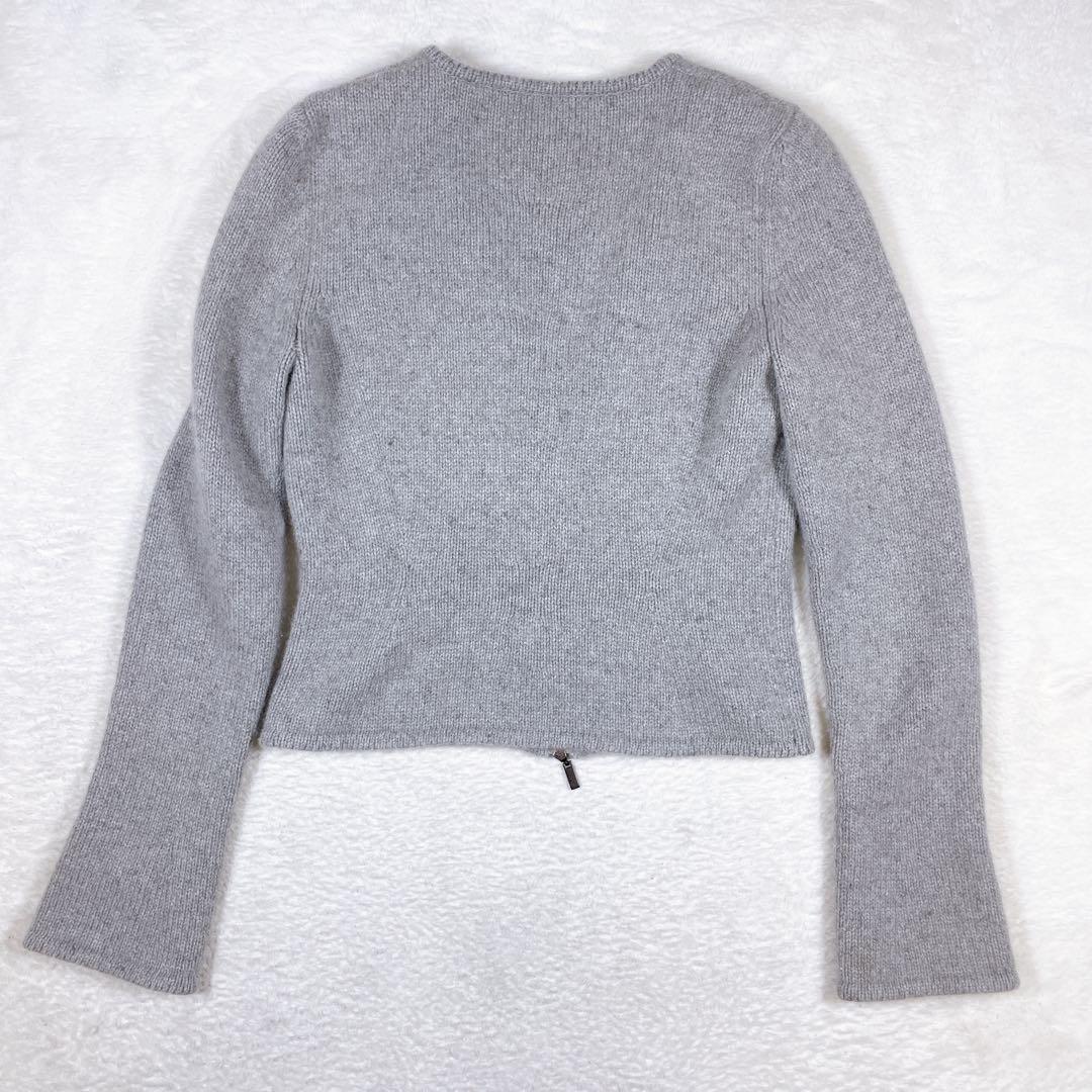 フォクシーブティック　ダブルジップ　カーディガン　カシミヤ　グレー