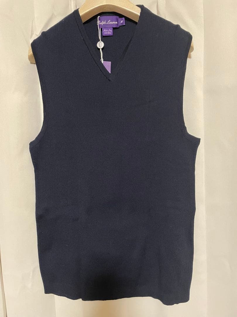 ラルフローレンパープルレーベル ネイビー Vネック ベスト