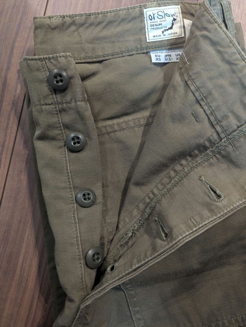 パンツ orSlow US army fatigue pants olive
