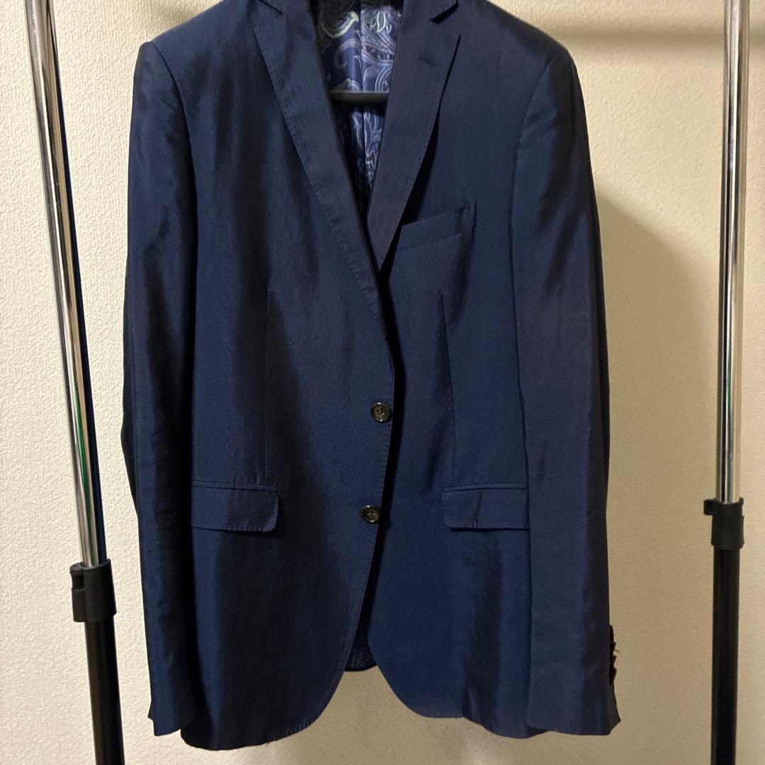 エトロ　ネイビー テーラードジャケット