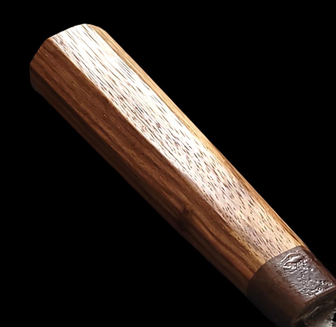 青紙２号 黒打 文化包丁 170㎜ G9396 ベリ柄 手作り １点物 月光作