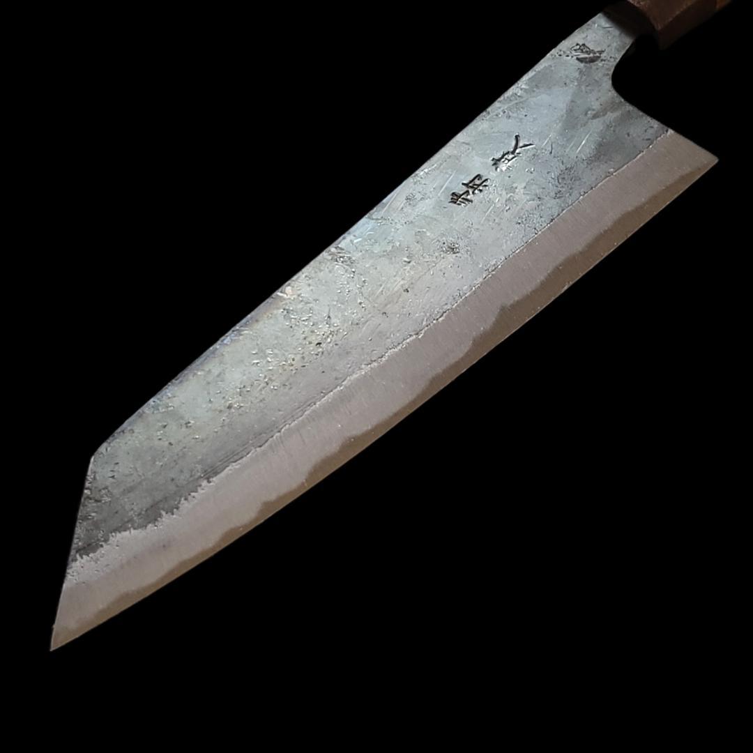 青紙２号 黒打 文化包丁 170㎜ G9396 ベリ柄 手作り １点物 月光作