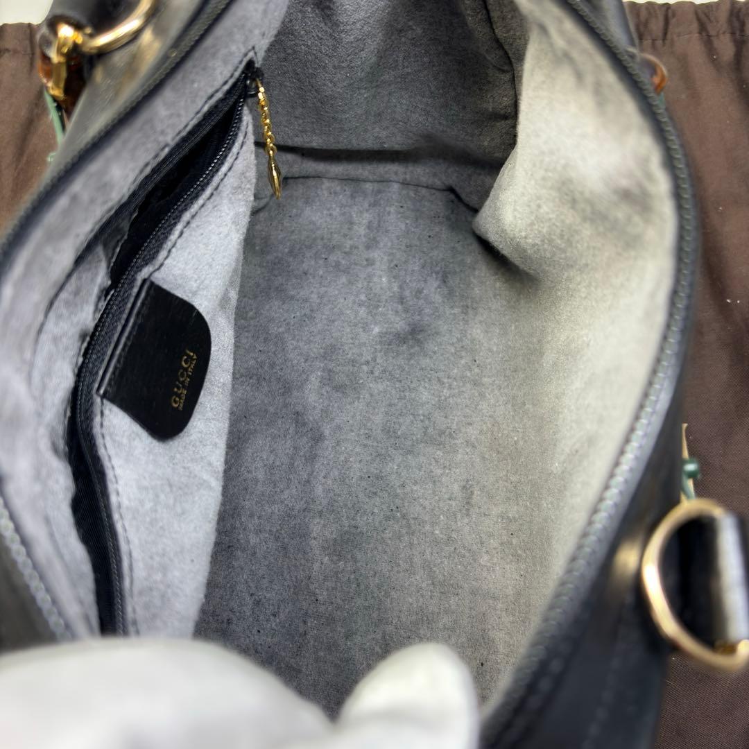 極美品　GUCCI グッチバンブーレザーミニボストン　2way ショルダーバッグ