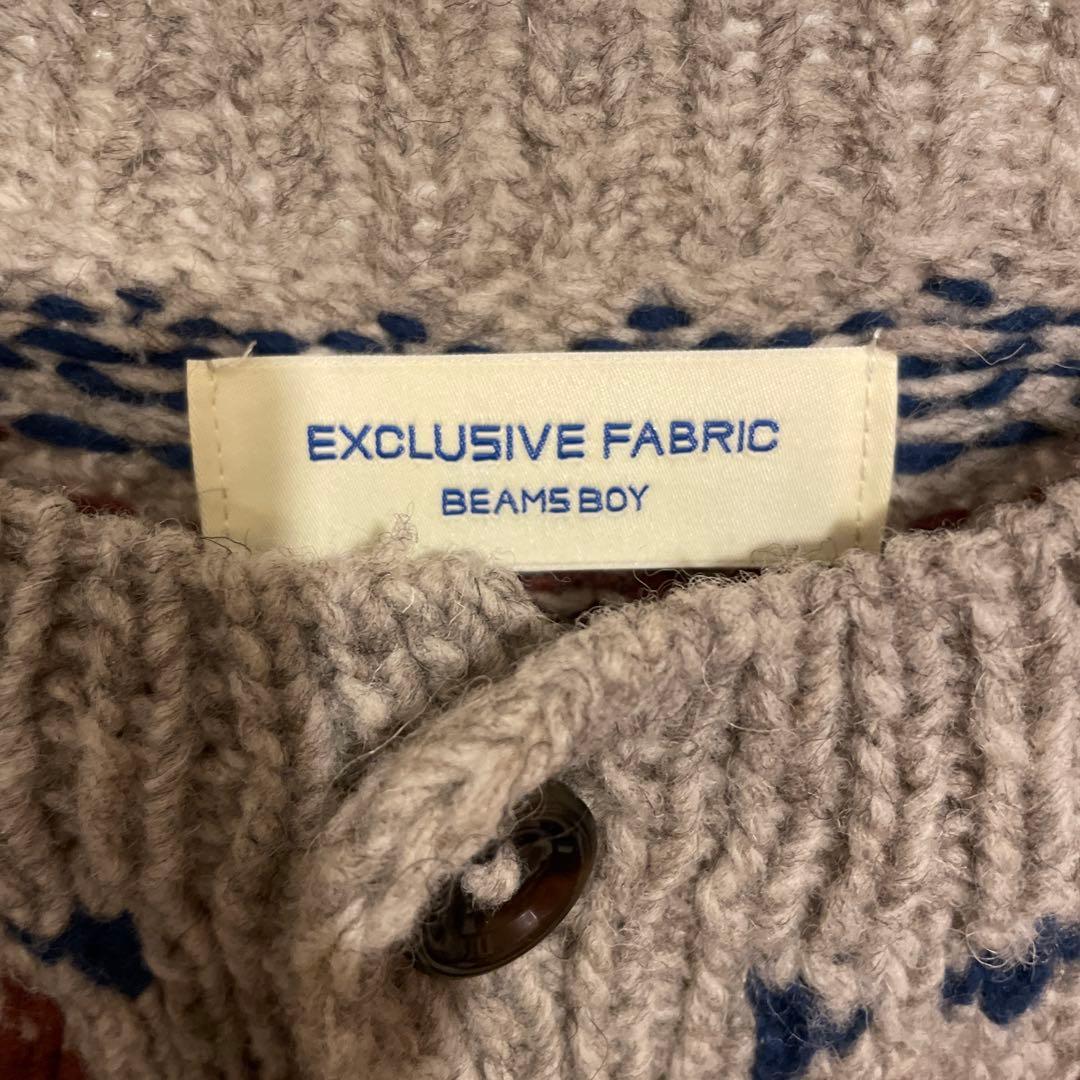 【BEAMS BOY】ビームスボーイ ハンド ノルディック クルー カーディガン
