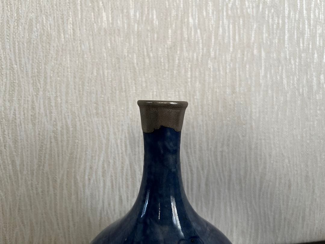 李朝　瑠璃釉　徳利　金継ぎ