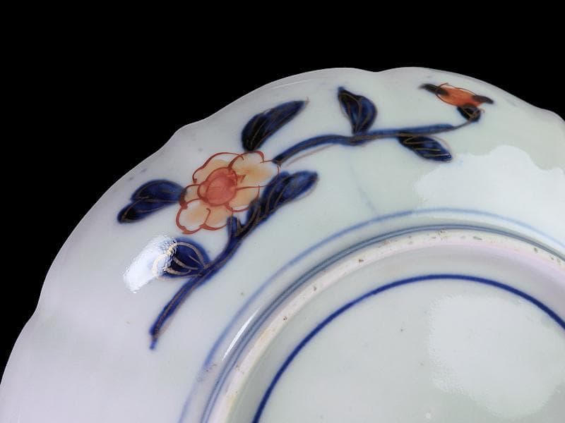 古伊万里　色絵　朝日に山水の図　7寸半皿　B295A-CQc