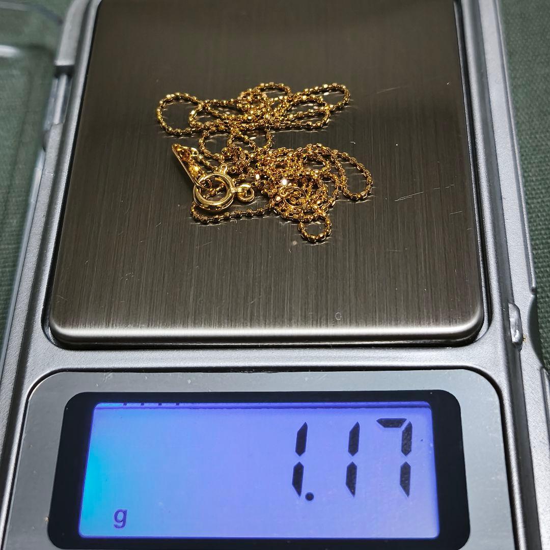 新品　K18 イエローゴールド　カットボール　チェーン　ネックレス　45cm