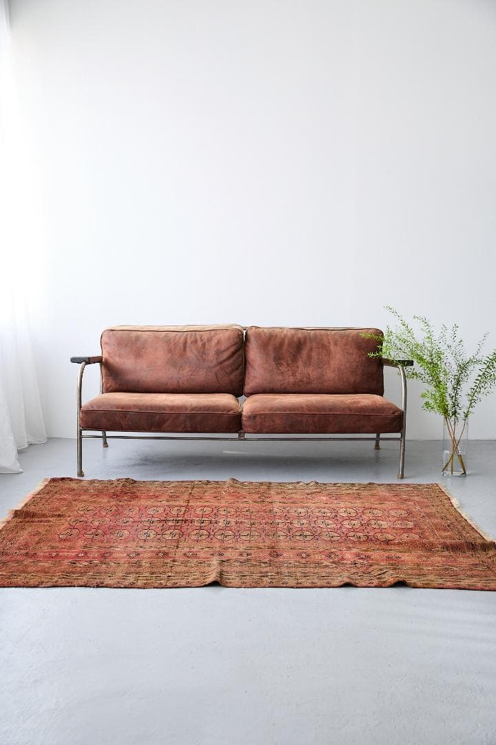 アンティークラグ　トルクメン族 エルサリ（189×135cm）赤　黒　茶