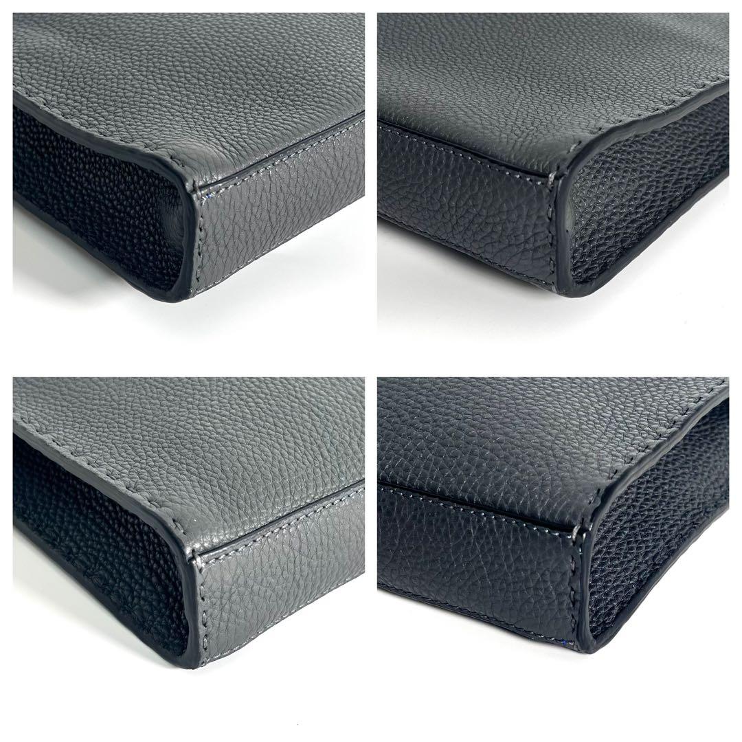 極美品 FENDI セレリア ピーカブー フィット ビジネスバッグ グレー 本革