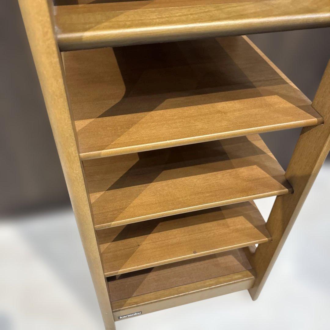 カリモク　天然木　6段スリッパラック