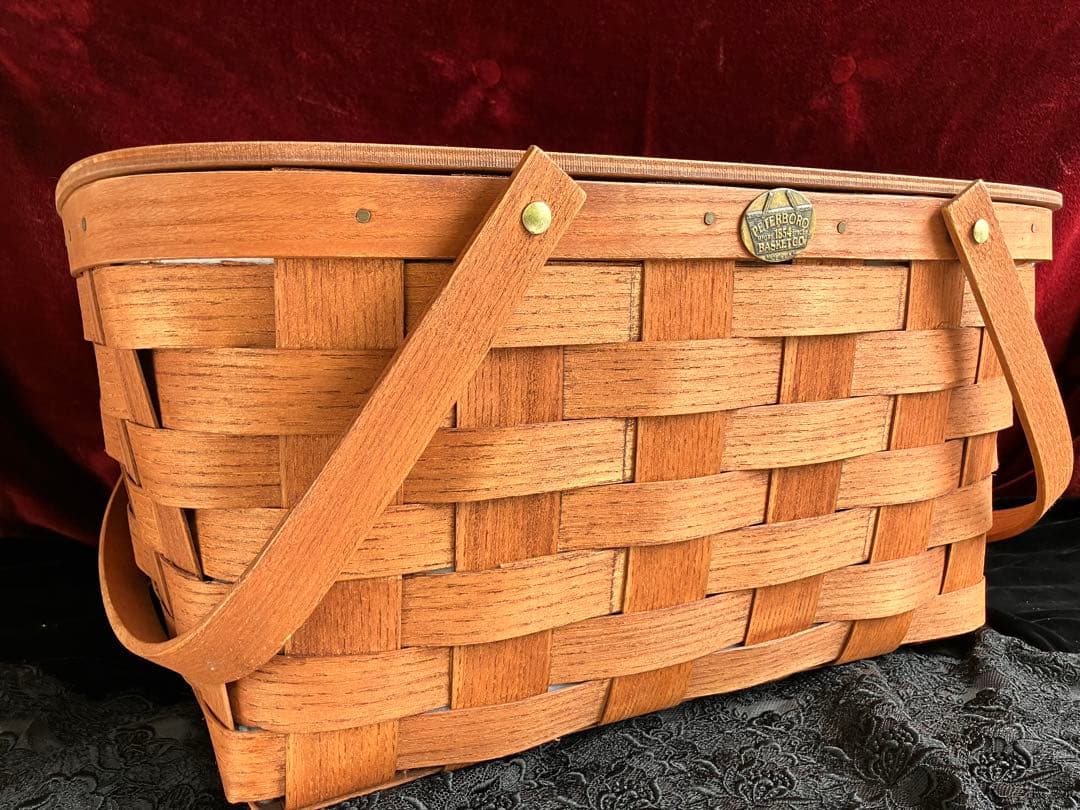 PETERBORO社 ピーターボロ ピクニックバスケット蓋付き ギンガムチェック