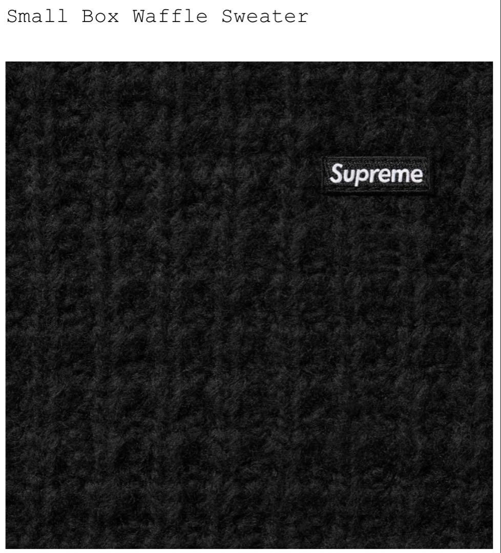 Supreme Small Box Waffle Sweater XL ブラック