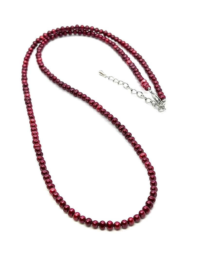 【しゃんたん】本真珠レッドカラーベビーパールネックレス４本セット