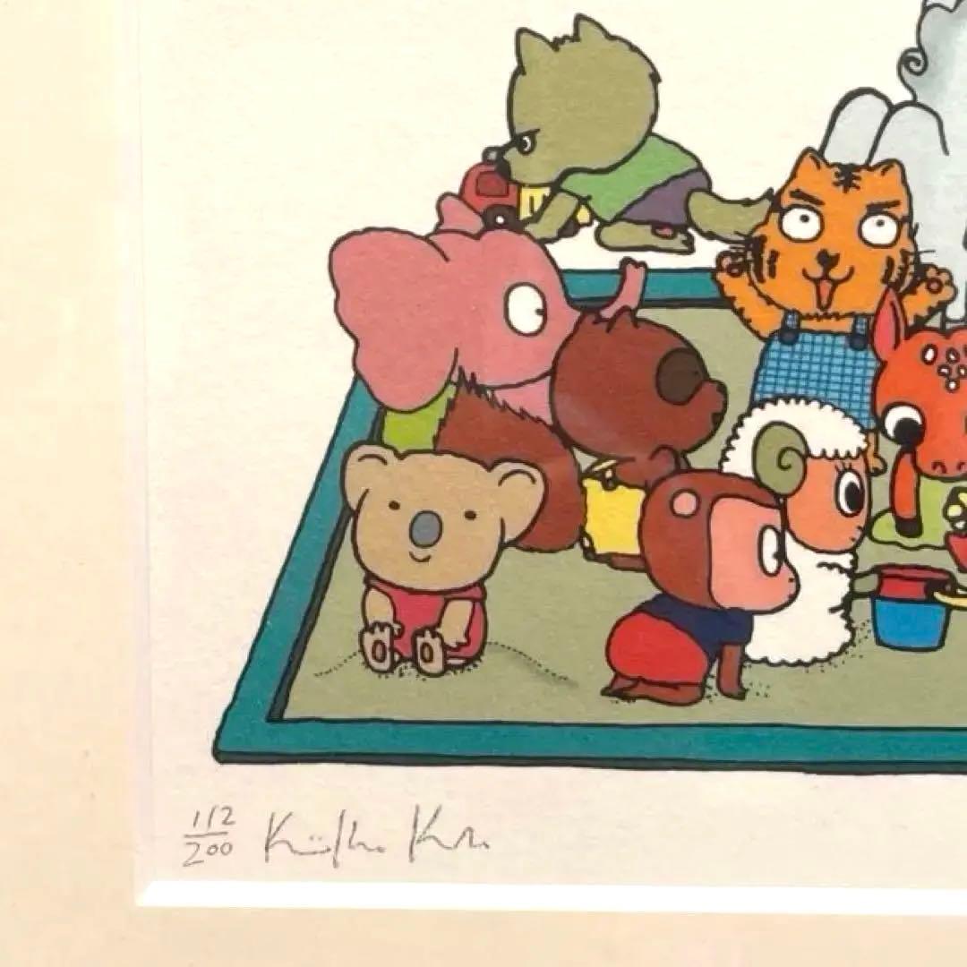 玖保キリコ リトグラフ(箱付) 当時の「玖保キリコお仕事展」チケット付