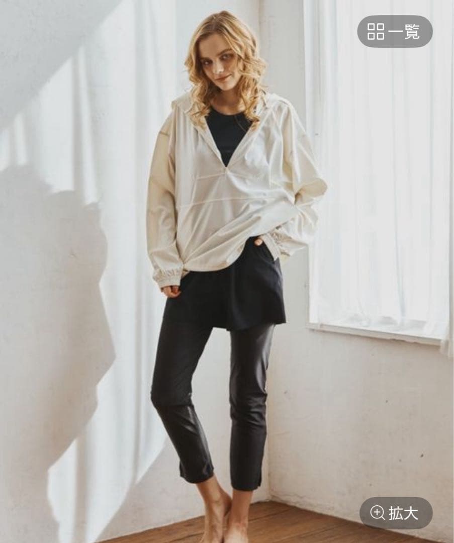 ポケット付きハーフジップラッシュパーカー＋リブタンキニ＋レギンス5点セット