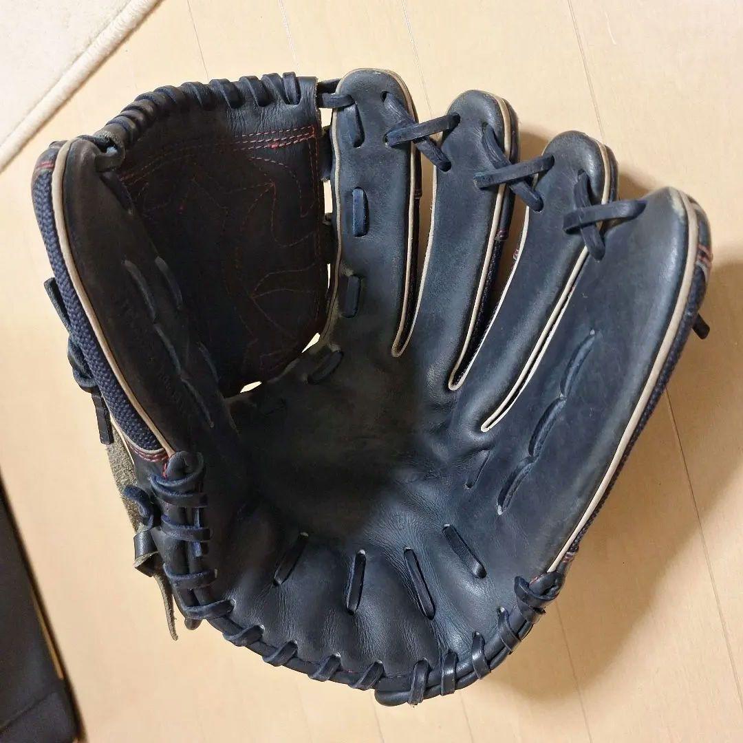 ミズノプロ 軟式グローブ　 ネイビー　刺繍あり